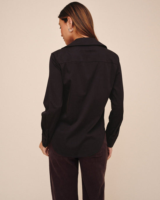 Bella Dahl Long Sleeve Clean Shirt - Black View 2
