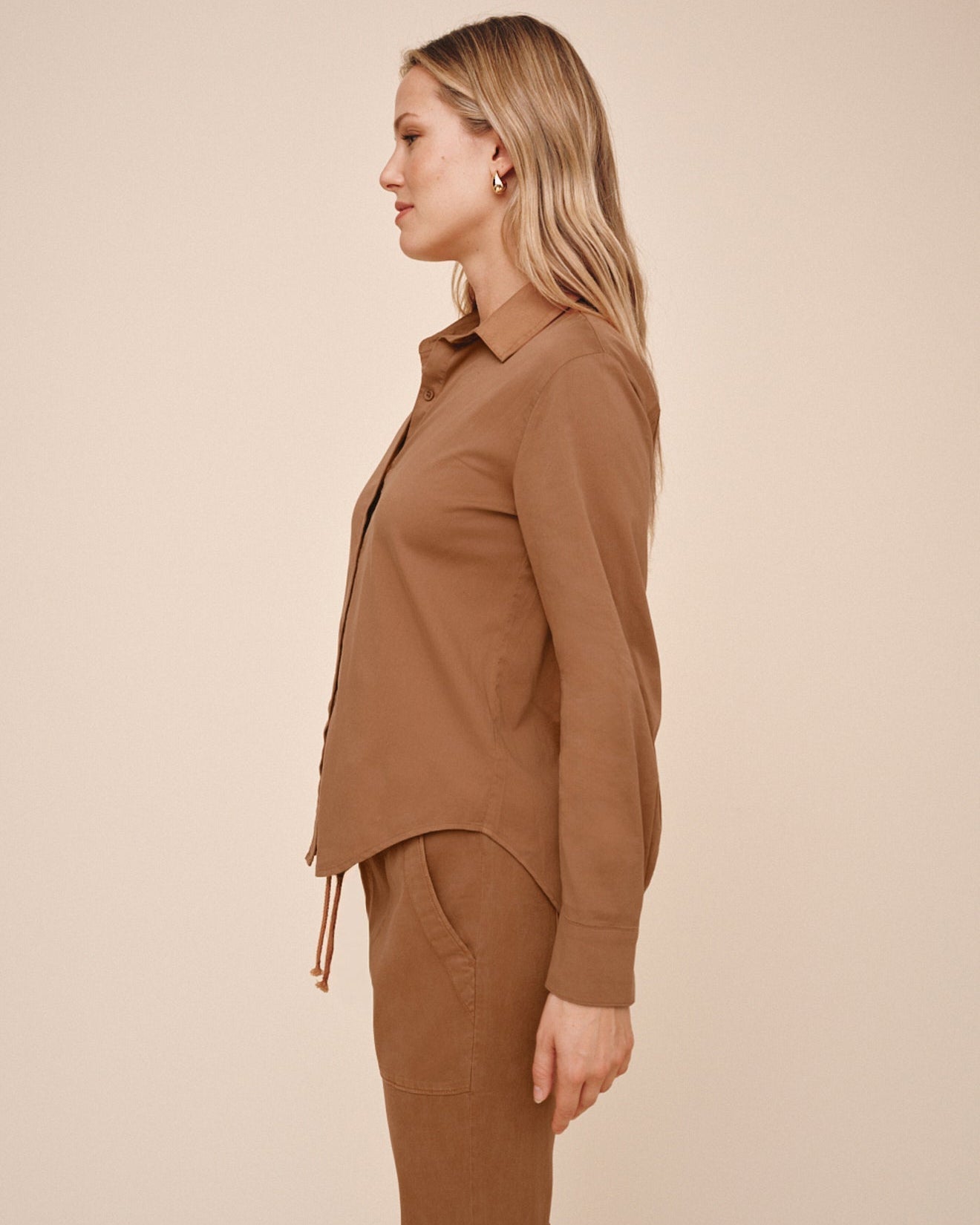 Bella DahlLong Sleeve Clean Shirt - Golden DuneTops