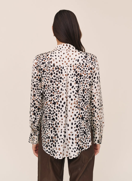 Bella Dahl Long Sleeve Clean Shirt - Painted Spots Print View 2