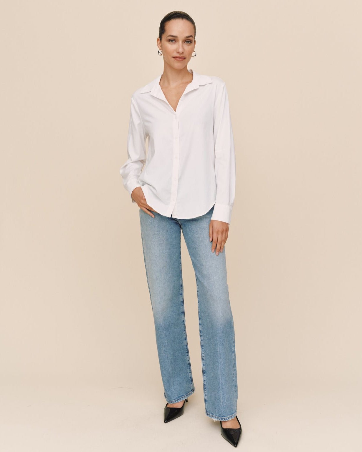Bella DahlLong Sleeve Clean Shirt - WhiteTops