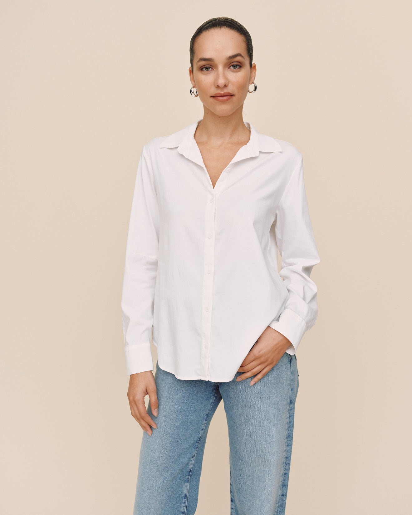 Bella DahlLong Sleeve Clean Shirt - WhiteTops