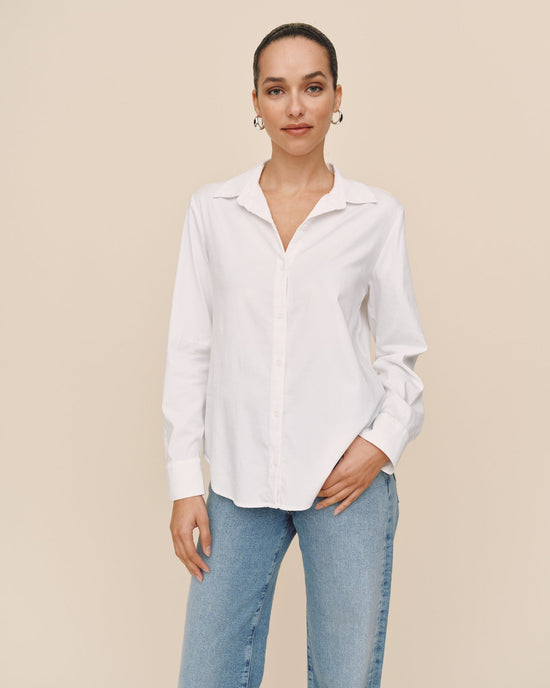 Bella Dahl Long Sleeve Clean Shirt - White View 2
