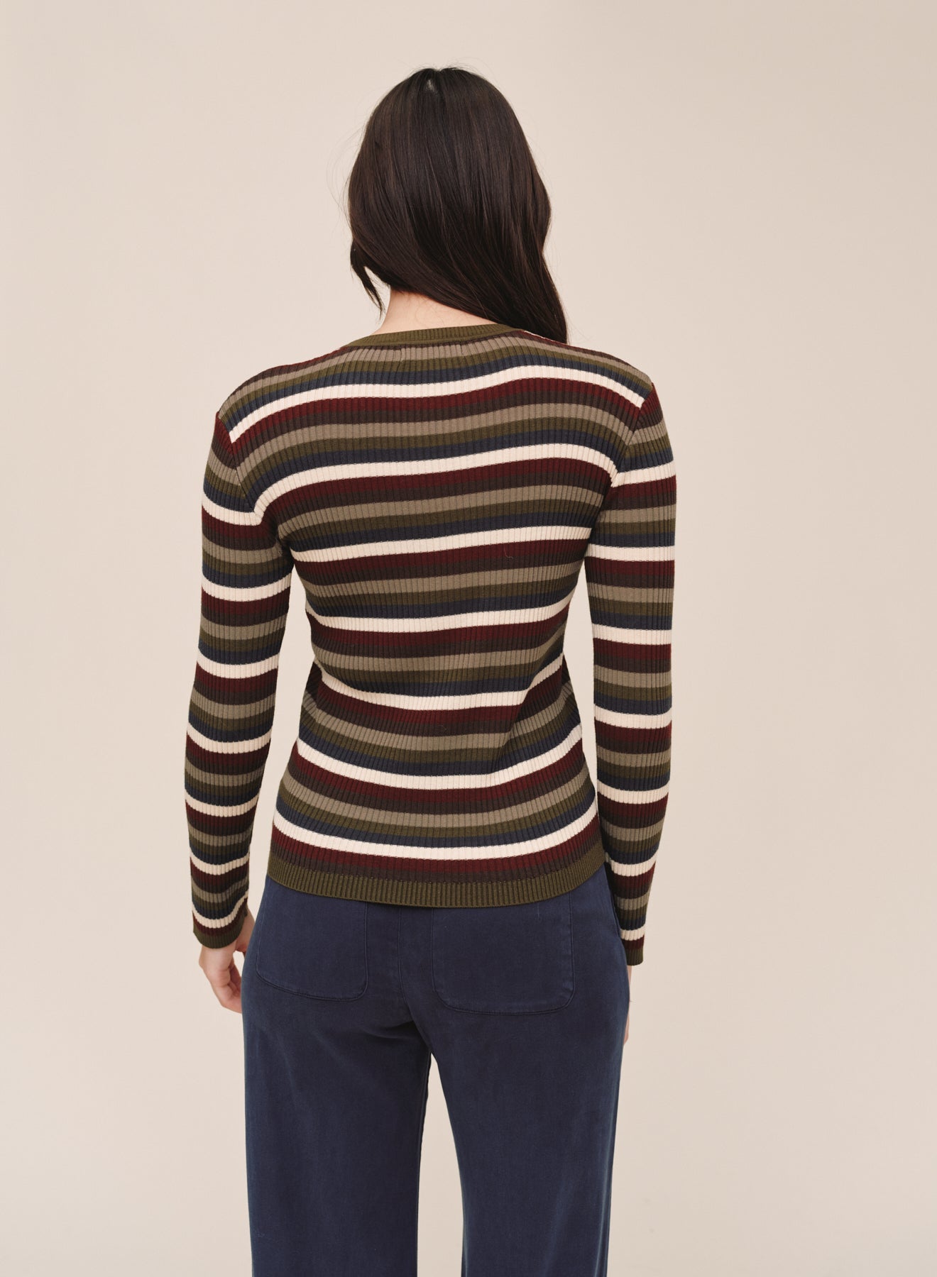 Bella DahlLong Sleeve Crew Tee - Harvest StripeTops