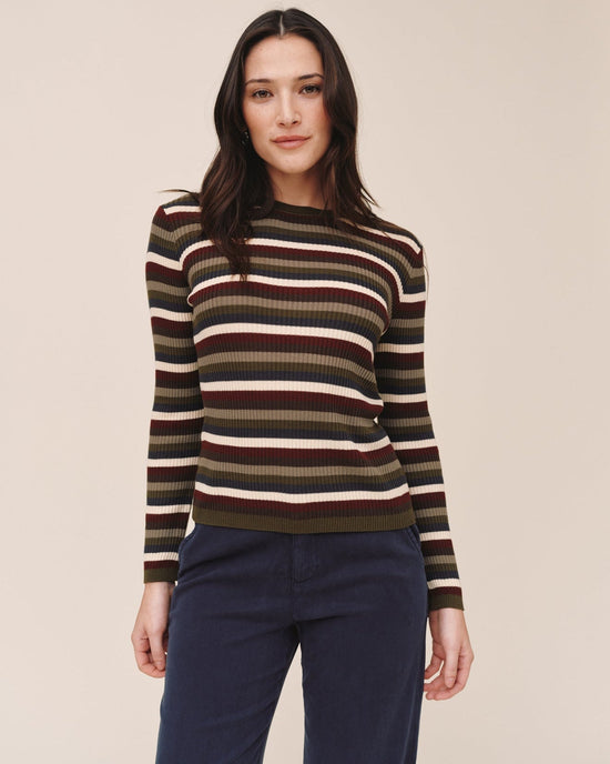 Bella Dahl Long Sleeve Crew Tee - Harvest Stripe