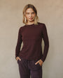 Bella DahlLong Sleeve Crew Tee - Pinot NoirTops