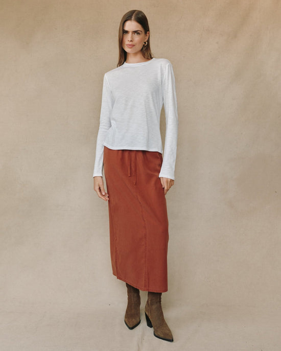 Bella Dahl Long Sleeve Crew Tee - White