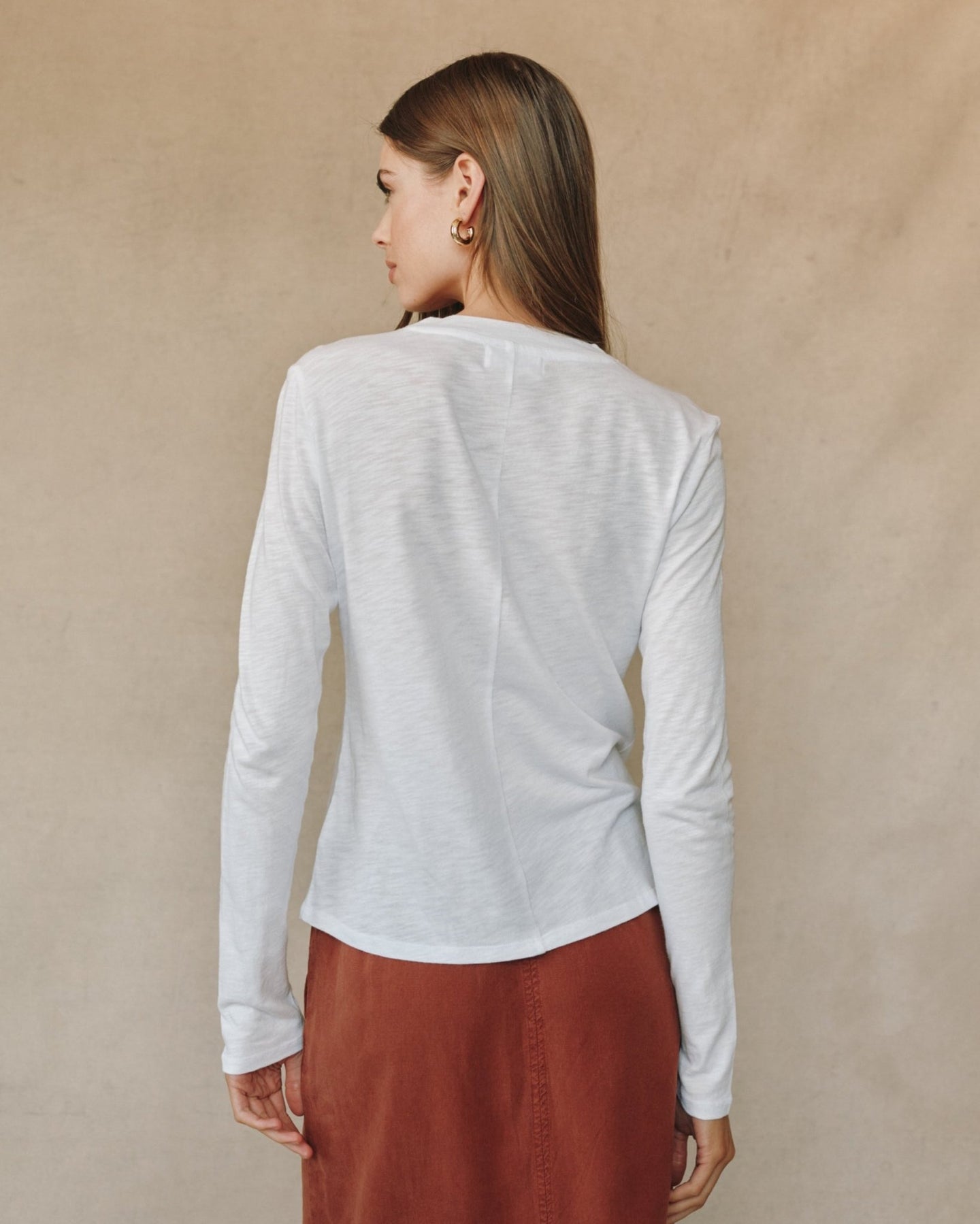 Bella DahlLong Sleeve Crew Tee - WhiteTops