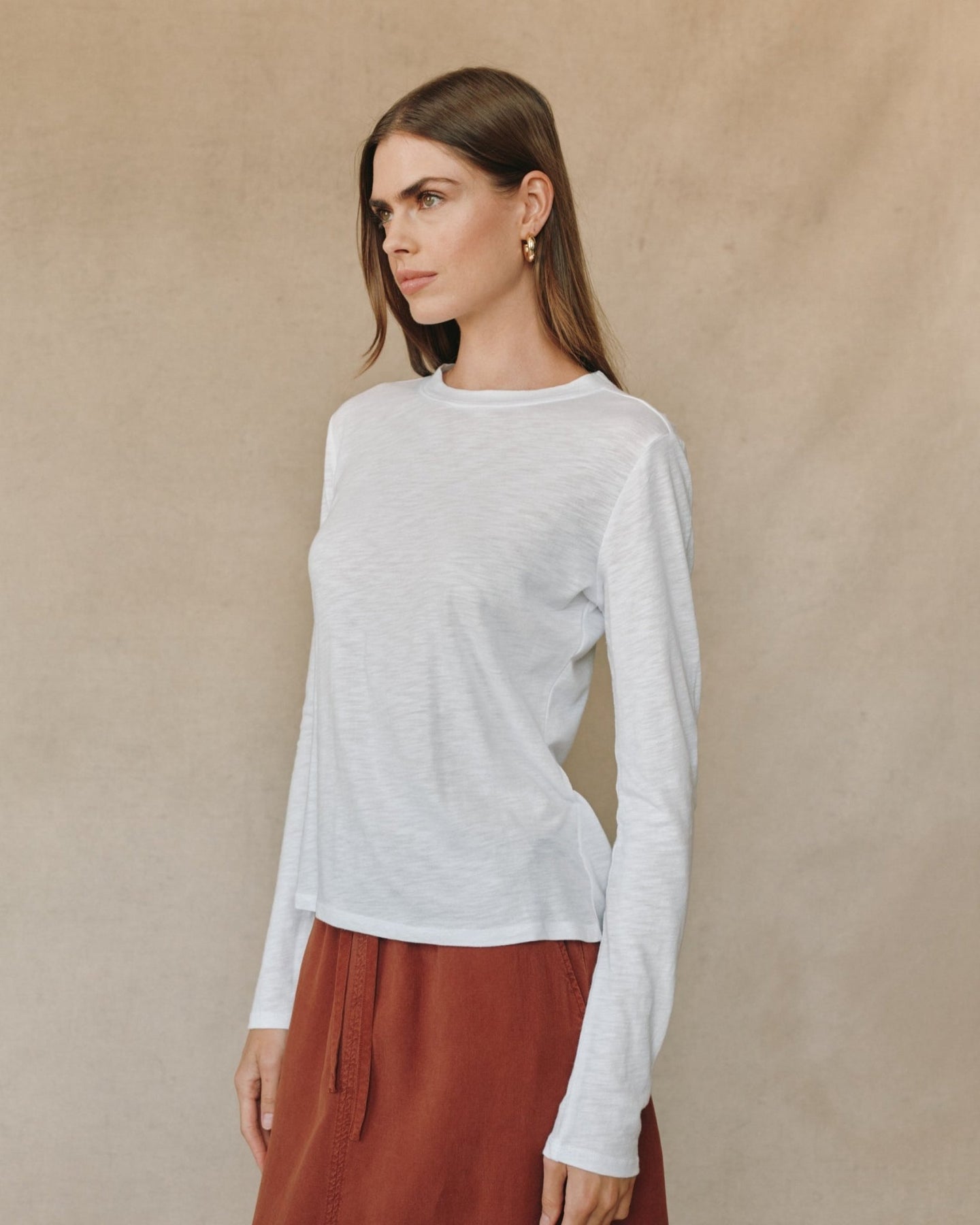 Bella DahlLong Sleeve Crew Tee - WhiteTops