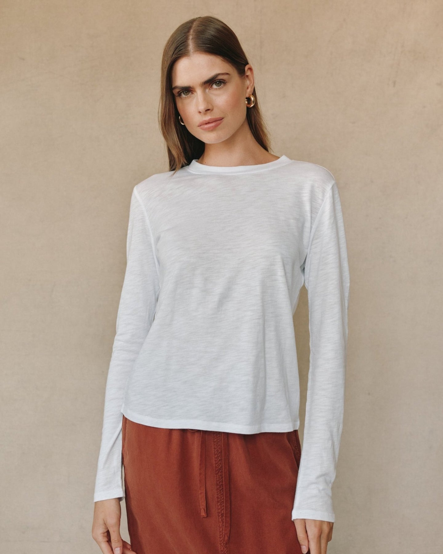 Bella DahlLong Sleeve Crew Tee - WhiteTops