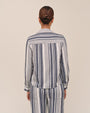 Bella DahlLong Sleeve Crop Pocket Shirt - Worn Navy StripeTops