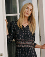Bella DahlLong Sleeve Crop Shirt - Floral Border PrintTops