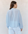 Bella DahlLong Sleeve Drop Shoulder Pintuck Shirt - Soft SkyTops