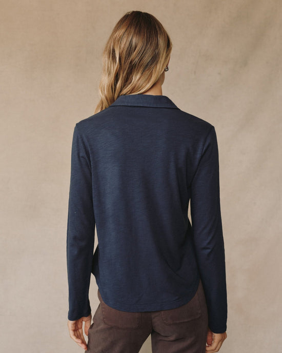 Bella Dahl Button Up Knit Top - Endless Sea View 2