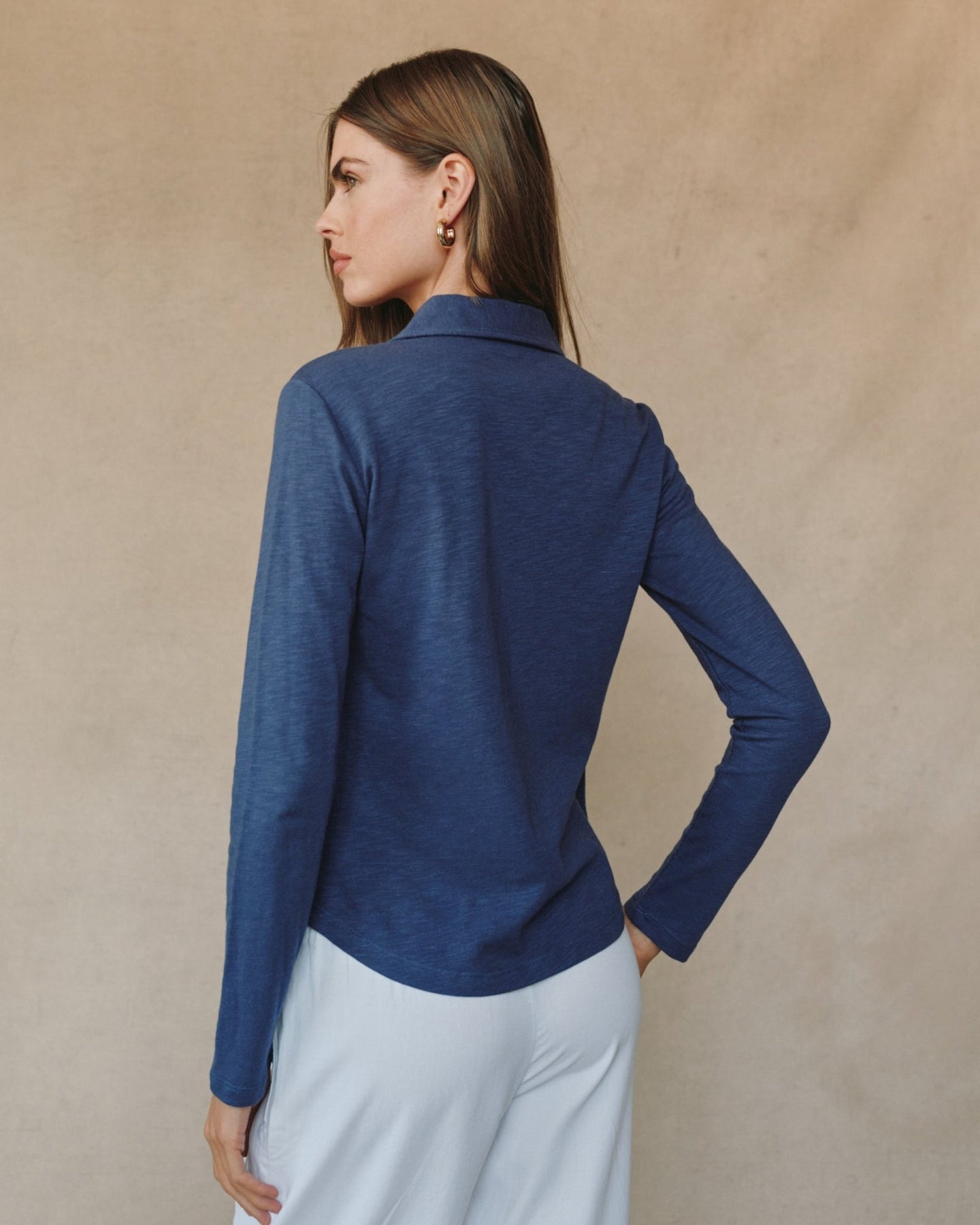 Bella DahlLong Sleeve Knit Button Down - Hudson BlueTops