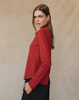 Bella DahlLong Sleeve Knit Button Down - Ruby RedTops