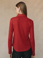 Bella DahlLong Sleeve Knit Button Down - Ruby RedTops