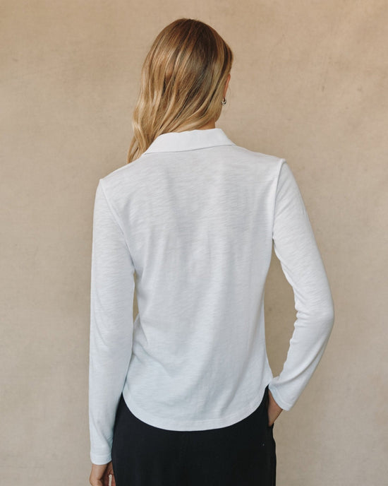 Bella Dahl Button Up Knit Top - White View 2