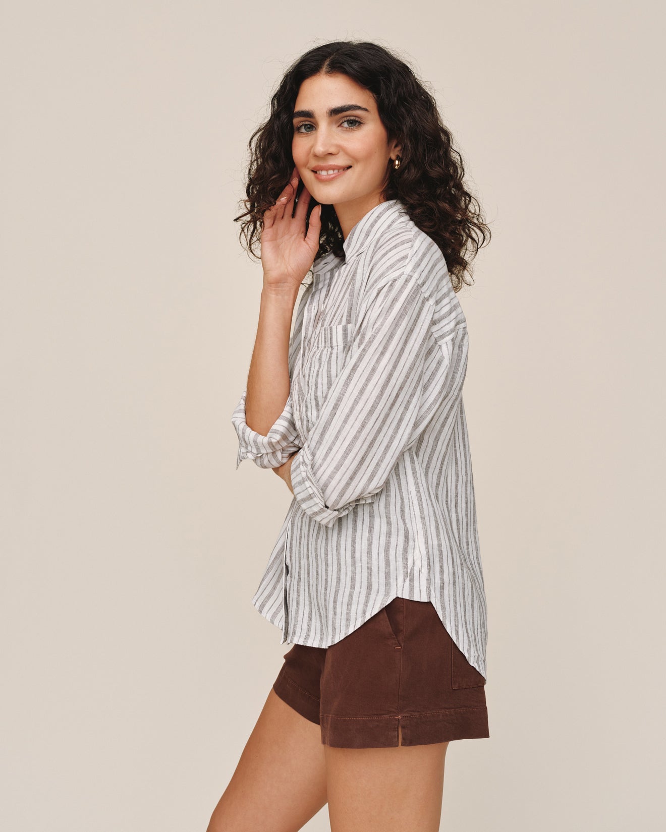 Long Sleeve Oversize Pocket shirt - Driftwood Stripe – Bella Dahl