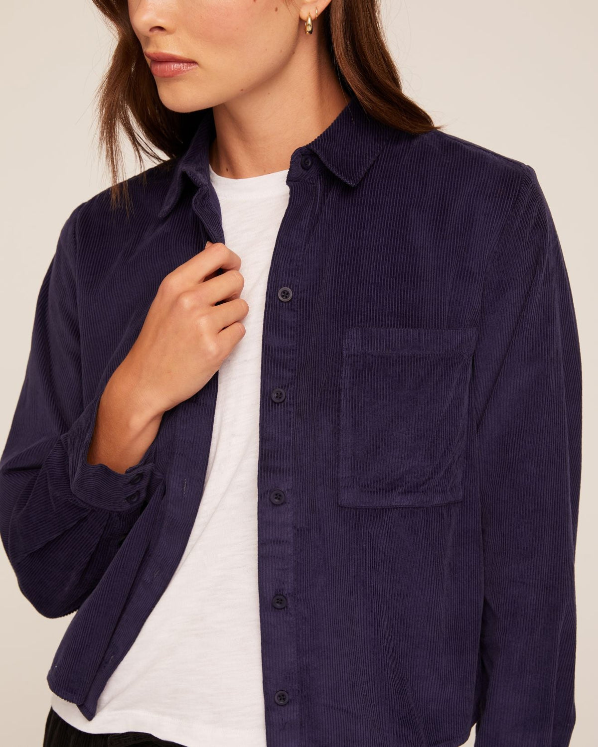 Bella DahlLong Sleeve Patch Pocket Work Shirt - TwilightTops