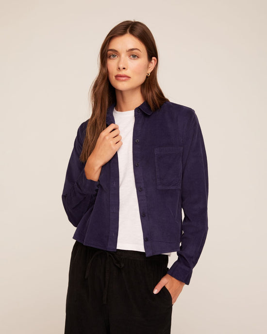Bella Dahl Long Sleeve Patch Pocket Work Shirt - Twilight