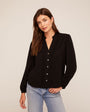 Bella DahlLong Sleeve Pintuck Blouse - BlackTops