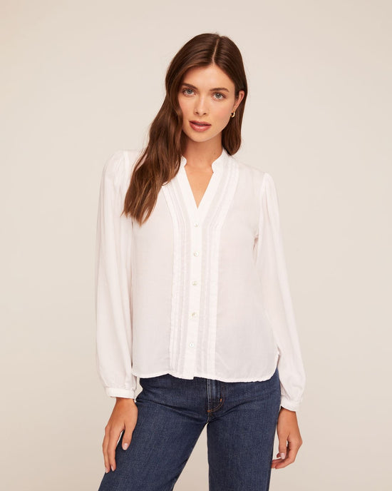 Bella Dahl Long Sleeve Pintuck Blouse - White