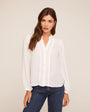 Bella DahlLong Sleeve Pintuck Blouse - WhiteTops