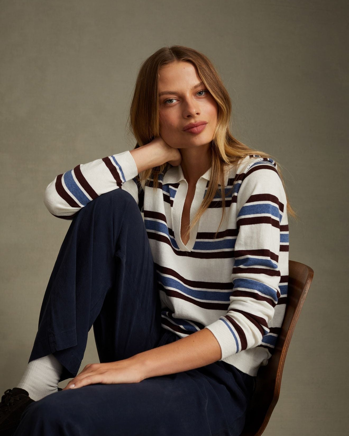 STREULE GARNET 70 24.0㎝ Long Sleeve Placket Pullover - Garnet Stripe – Bella Dahl
