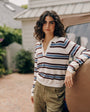 Bella DahlLong Sleeve Placket Pullover - Garnet StripeSweaters