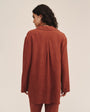Bella DahlLong Sleeve Pocket Button Down Tunic - Red SandTops