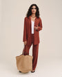 Bella DahlLong Sleeve Pocket Button Down Tunic - Red SandTops