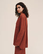Bella DahlLong Sleeve Pocket Button Down Tunic - Red SandTops