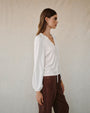 Bella DahlLong Sleeve Raglan Mixed Shirt - Ivory StoneTops