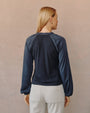 Bella DahlLong Sleeve Raglan Mixed Shirt - Obsidian StoneTops
