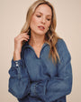 Bella DahlLong Sleeve Raglan Pullover - Shadow Blue WashTops