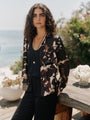 Bella DahlLong Sleeve Round Hem Button Down - Shadow Floral PrintTops