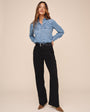 Bella DahlLong Sleeve Seamed Shirt - Indigo Harbor WashTops