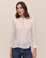 Bella DahlLong Sleeve Shirred Pullover - IvoryTops
