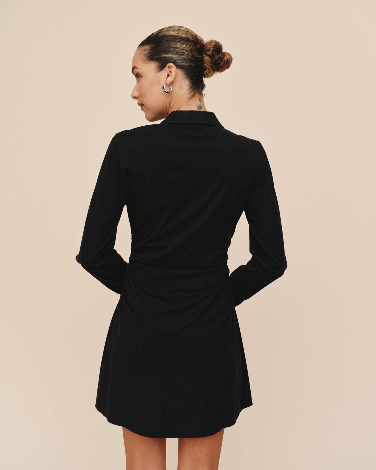 Bella DahlLong Sleeve Shirred Shirt Dress - BlackDresses