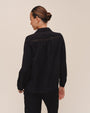Bella DahlLong Sleeve Shirt With Lace Inset - BlackTops