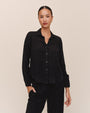 Bella DahlLong Sleeve Shirt With Lace Inset - BlackTops