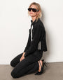 Bella DahlLong Sleeve Two Pocket Trimmed Crop Shirt - Vintage Black WashTops