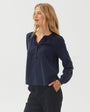Bella DahlLong Sleeve Wide Placket Pullover - Endless SeaTops