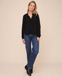 Bella DahlLong Sleeve Wide Placket Pullover - Vintage BlackTops