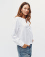 Bella DahlLong Sleeve Wide Placket Pullover - WhiteTops