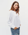 Bella DahlLong Sleeve Wide Placket Pullover - WhiteTops
