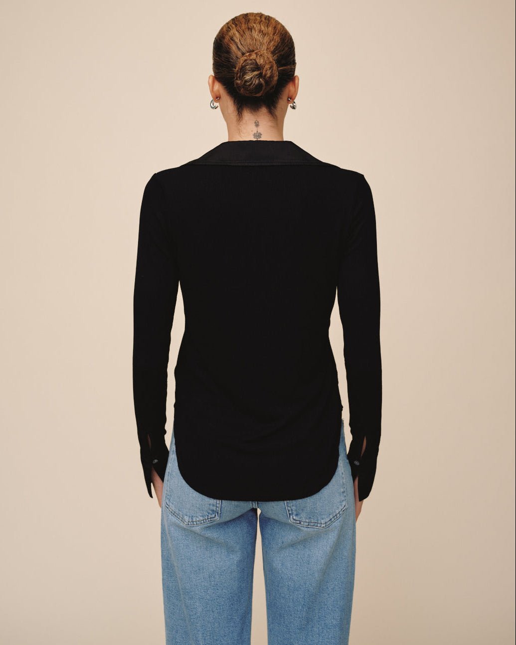 Bella DahlMixed Button Down - BlackTops