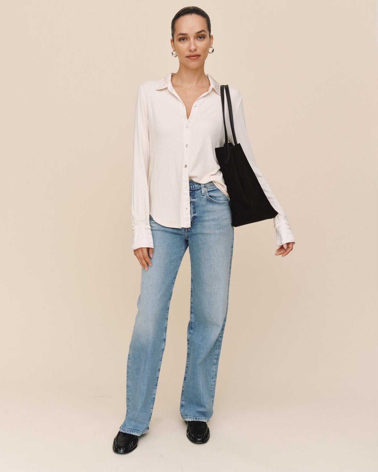 Bella DahlMixed Button Down - Winter WhiteTops