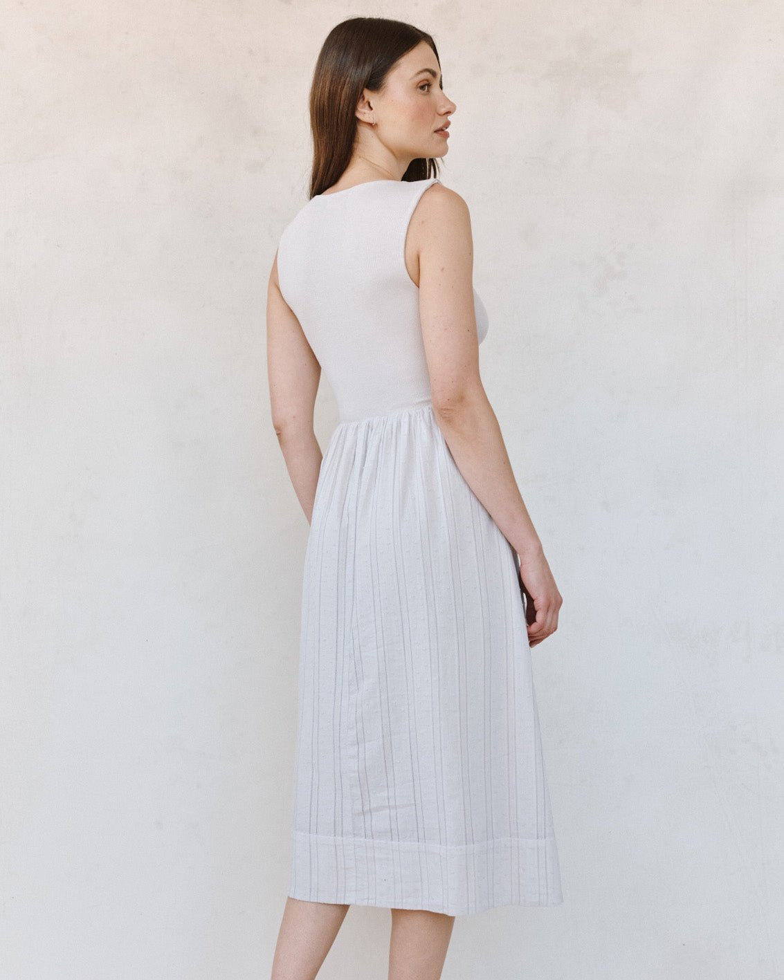 Bella DahlMixed Crew Neck Midi Dress - Faded LilacDresses
