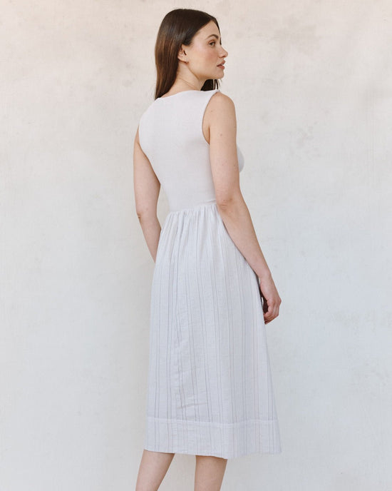 Bella Dahl Mixed Crew Neck Midi Dress - Faded Lilac View 2